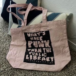 WHATS MORE PUNK THAN THE PUBLIC LIBRARY TOTE BAG